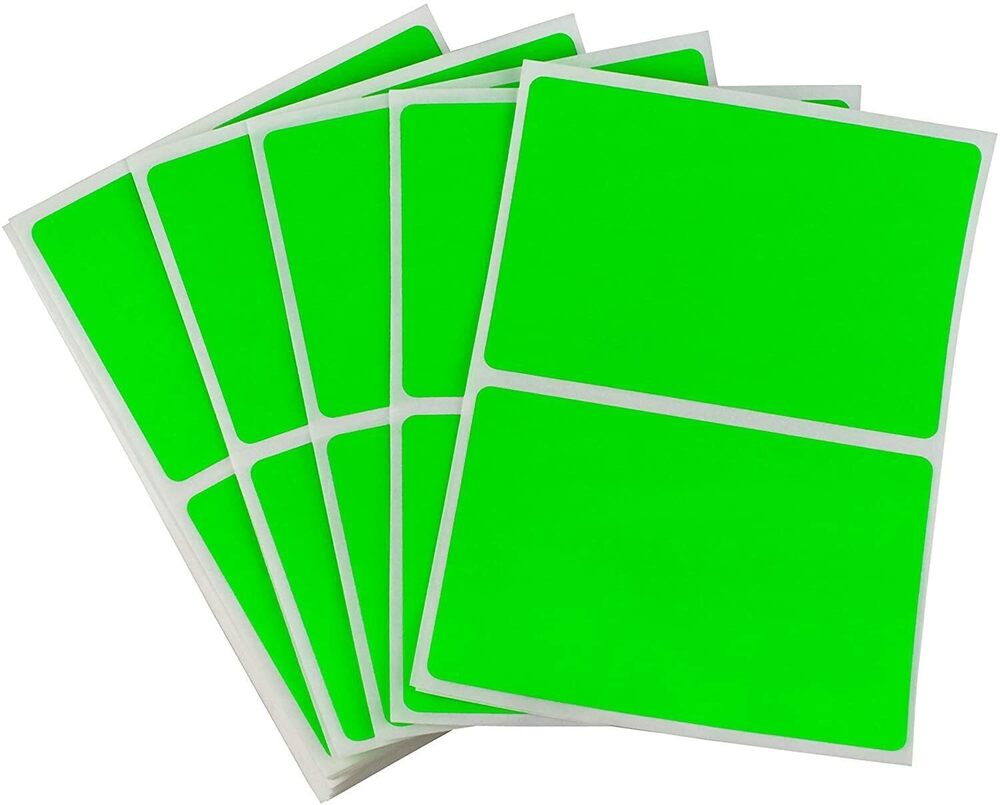 6628 2 x 3 Inch Rectangular Color Coding Labels Permanent Colored Label